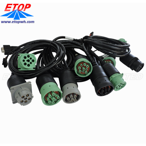 J1962 16pin OBD Moulding Wire Harness untuk Truk