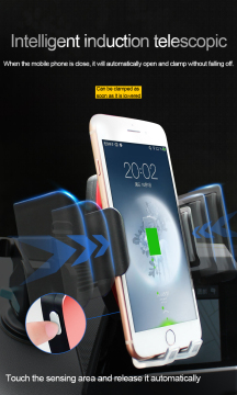 cd cell phone car mount with wireless charger