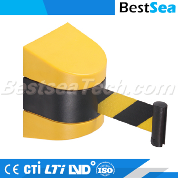Plastic wall mounted retractable belt barrier