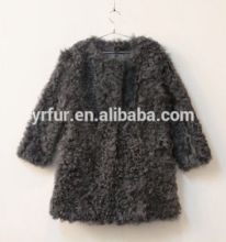YR207 High Quality Real Curly Lamb Fur Coat Women Fashion Apparel Wholesale Customize
