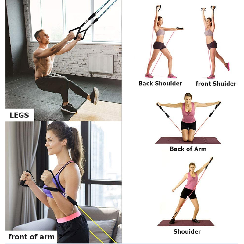 Custom Fitness 11Pcs Home Fitness Gym Resistance Tube Band With Handles Set