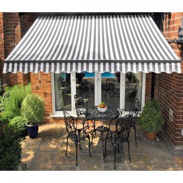 Retractable arms awning 4.0*1.5M Green/White Stripes