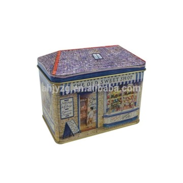 hot sale house shaped tin box