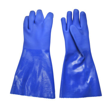 Guantes recubiertos de PVC azul 16 &#39;&#39;