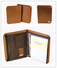 Leather Brown Portfolio with Metal Logo (SDB-1313)