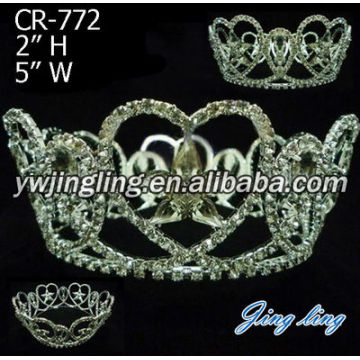 Rhinestone belleza reina tiara coronas de concurso