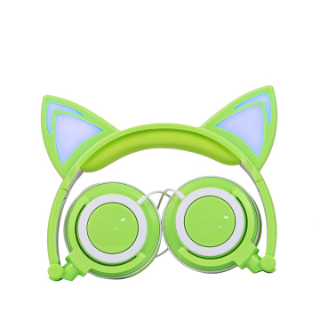 Auriculares gato resplandeciente auriculares color Macoron para niños
