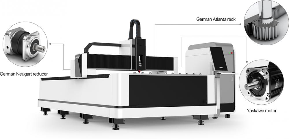 Corte de metal con láser de fibra CNC