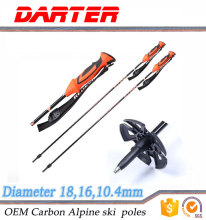 New style nice design steel tungsten tip carbon fiber ski pole length