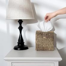 Wicker Tissue Box Cover - Seagrass StorageWorks Tissue Box Holder with Lid