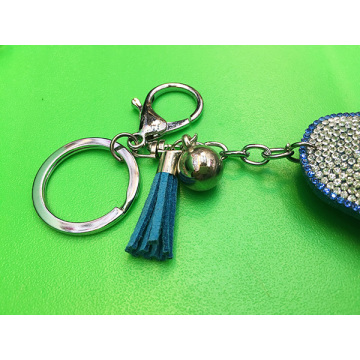 Fatima's Hand Rhinestone Tassel Multicolour Leather Keychain Keyring