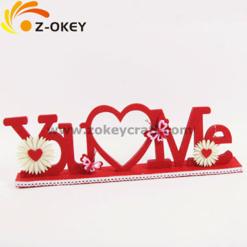 Words "you love me" felt Valentine's day decorations