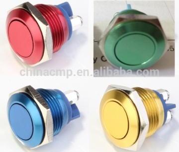 CMP Anodizing aluminum waterproof colours metal push button switch ip67(passed SGS,CE,TUV,RoHS)