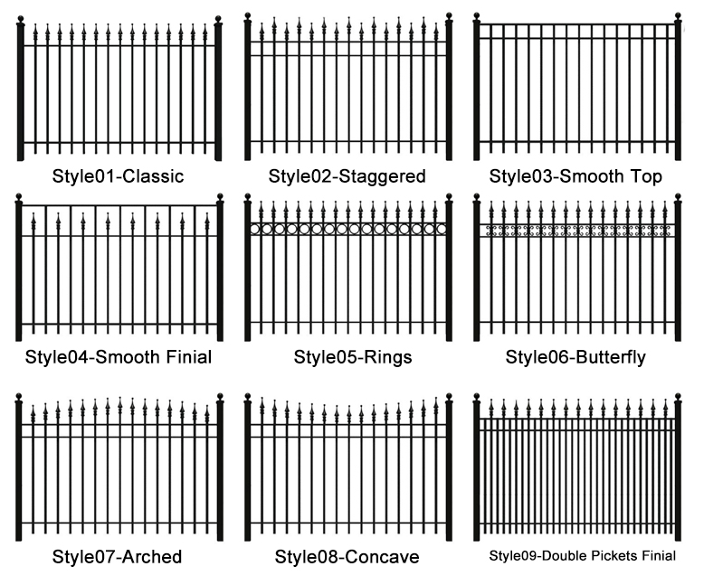 australia Spear Head tubular steel fence / Spear Head steel fence / australia cheap wrought iron fence panels for sale