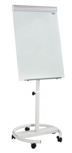 Office round based mobile magnetic glass flipchart easel