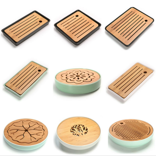 Ceramic Bamboo Water storage Kung Fu Tea tray