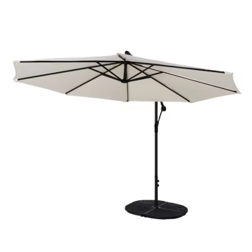 White Cantilevered Umbrella Sombrilla Blanca