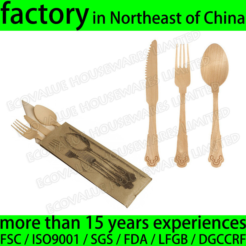 Custom Disposable Wood Cutlery Set