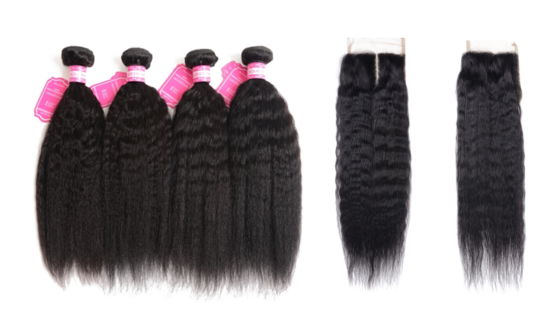 100% 10A Woman Hair Extension Mink Cuticle Aligned Raw Brazilian Virgin Straight Human hair Bundles with Closure