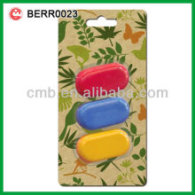 3 Colorful Tpr Eraser Set