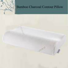contour memory foam bamboo charcoal pillow with bamboo fiber cover