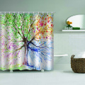 Colorful Tree Waterproof Shower Curtain Colorful Bathroom Decor with Hooks