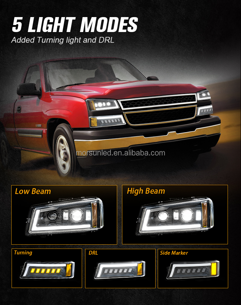 Yellow Fog Light Set For 2003-2006 Chevy Silverado HD – Direct Replacement Halogen Lamps