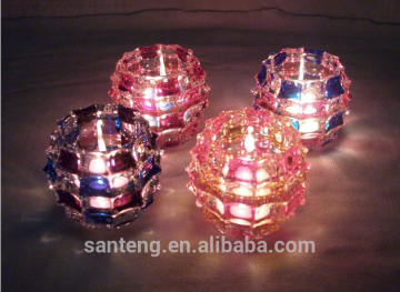 Colourful glass candle holder