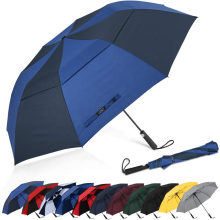Custom Double Layer Logo Printing Windproof Golf Umbrella - Factory Oversize Promotion