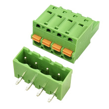 90 degree angle PCB pluggable terminal block with push in botton