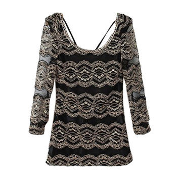 Ladies' Gold Lace Dresses, Stripe Lace for Shell