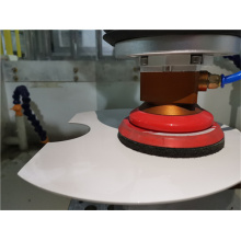 Toilet lid grinding sanding abrasive force control system