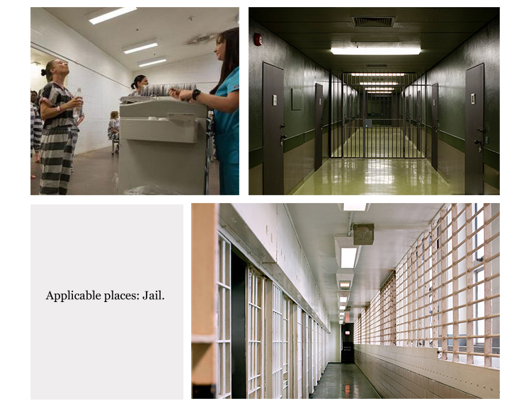 44W surface Ceiling jail Lighting IP65 IK10 prison panel LED Lights for Security