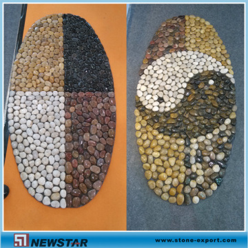 Oval Pebble Mat Natural Stone Pebble Mat