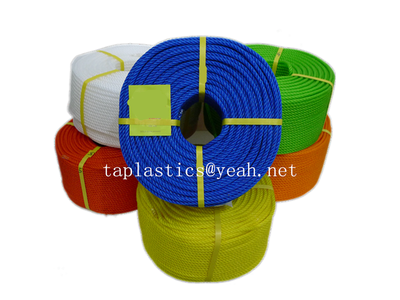 3 strand nylon rope price 3mm blue green color taian rope net