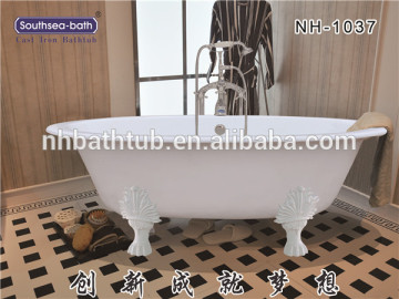 freestanding oval cast iron bathtub