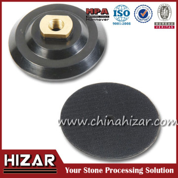 Polishing pad backer for angle grinder pad