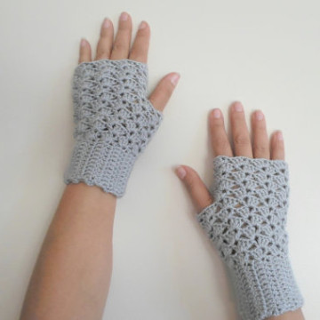 Crochet cotton Fingerless gloves wrist warmer