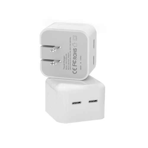 Portas duplas 35W Adaptador de energia USB-C PD