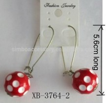 16mm white dots bead stick resin earring,drop lucite earring,dangle beaded earring,resin jewelry,lucite earring,bakelite jewelry