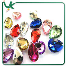 13*18mm DIY Accessories Assorted Color Point Back Tear Drop Plastic Gemstones