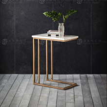 RG01 Gold End Table with Marble Top