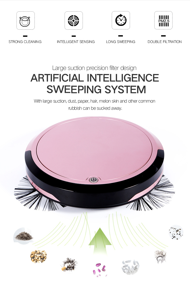 China Supplier Cheap Strong Suction Smart Robot Vacuum Cleaner For Promotion Gift