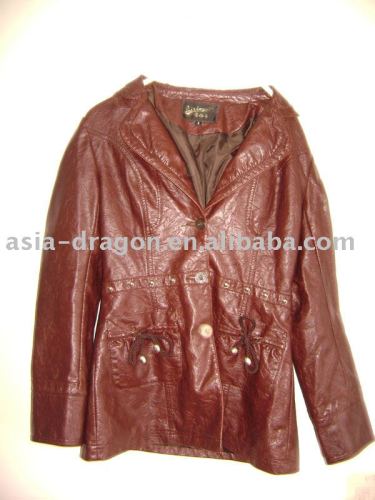 lady's pu leather jacket
