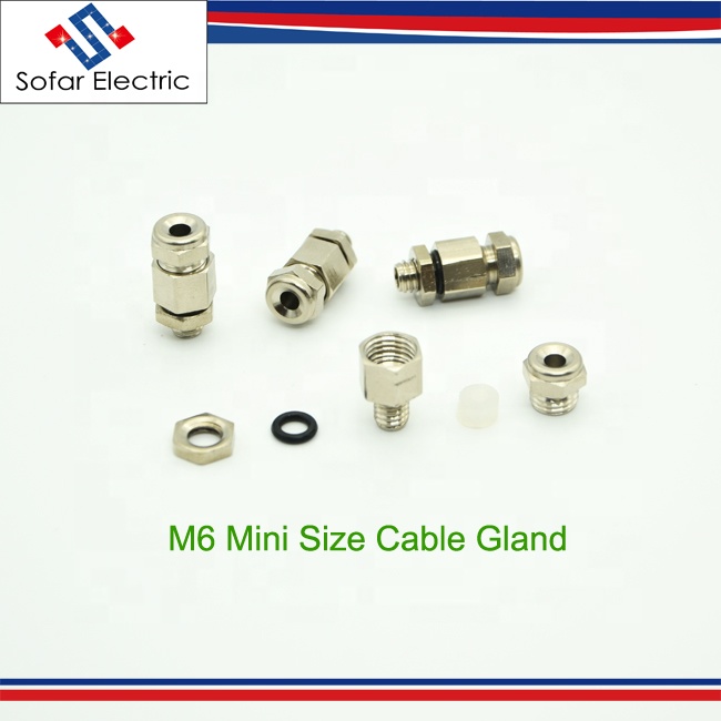 CE IP68 Mini Small Size M6 Metal Brass Cable Glands Cord Grip