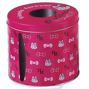 Round tissue tin box