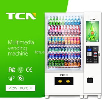 Touch screen vending machine supported by coin and banknotes acceptor