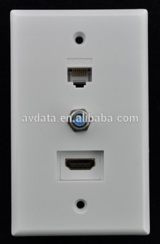 Recessed HDMI Networking Wall Plate with Coaxial F adapter