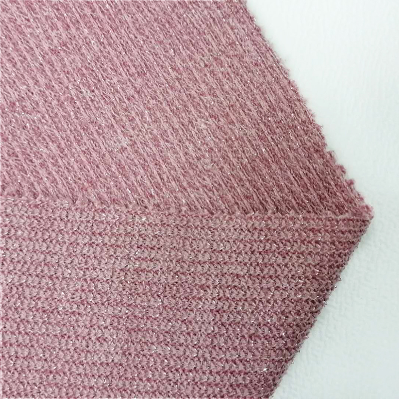 High quality jacquard textile sweater knit lurex poly rayon angora tejidos con lurex fabric and textiles for clothing