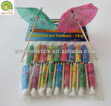 bamboo double points umbrella cocktail toothpicks